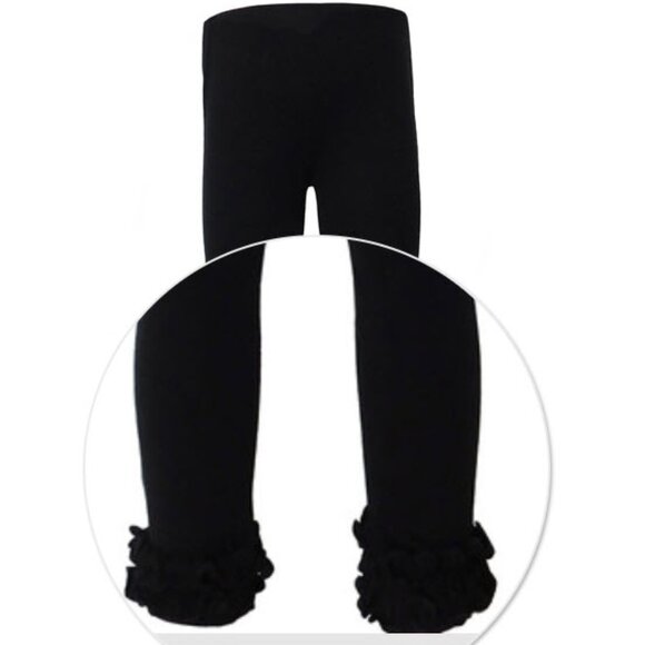 Black Ruffle Leggings - Picture 2 of 3